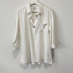 Old Navy Mens M Linen Pullover Henley Shirt